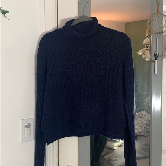 Navy Blue Turtle Neck Sweater - Picture 1 of 4